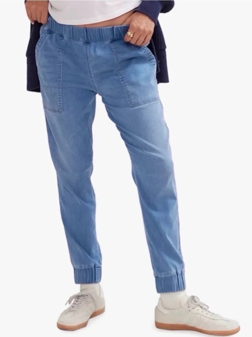 Hatch maternity easy 2 medium Light Blue Chambray Boyfriend Jogger Jeans